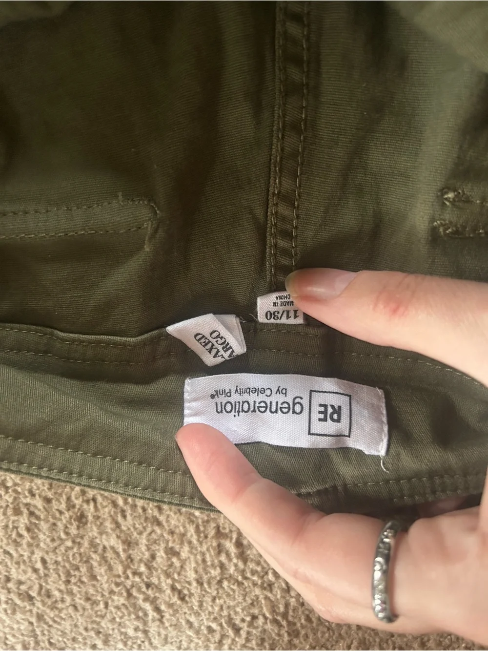 Women’s olive cargo pants - Picture 4 of 4